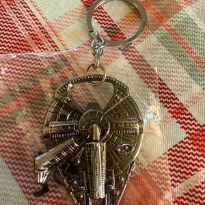 Silver Spaceship Keychain